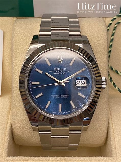 Rolex Datejust 41mm Blue Dial Oyster Bracelet Watch Ref126334 Hitz