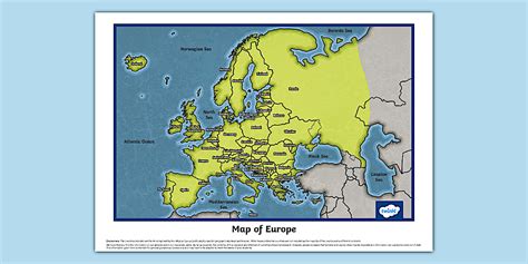 Ks Labelled Map Of Europe Teacher Made Twinkl