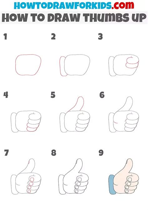 How to Draw Thumbs Up - Easy Drawing Tutorial For Kids | Thumbs up ...