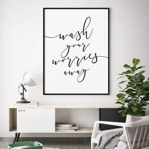 Wash Your Worries Away Bathroom Wall Art Guest Bathroom Etsy