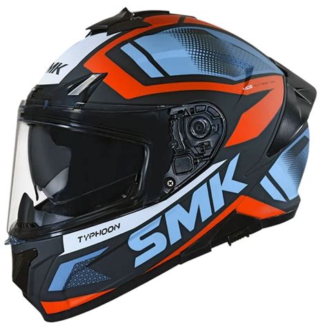 Casco Integrale Smk Typhoon Thorn Blu Arancione