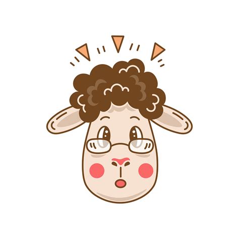 Surprised Sheep Portrait Vector Art At Vecteezy