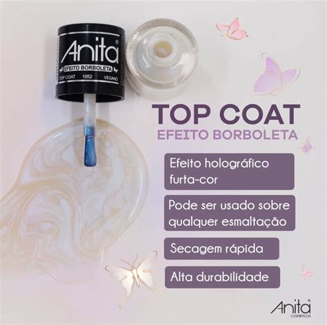 Esmalte Anita Top Coat Efeito Borboleta