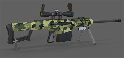 Barrett M107 50 Caliber Sniper Rifle Free 3D Model STL CGTrader