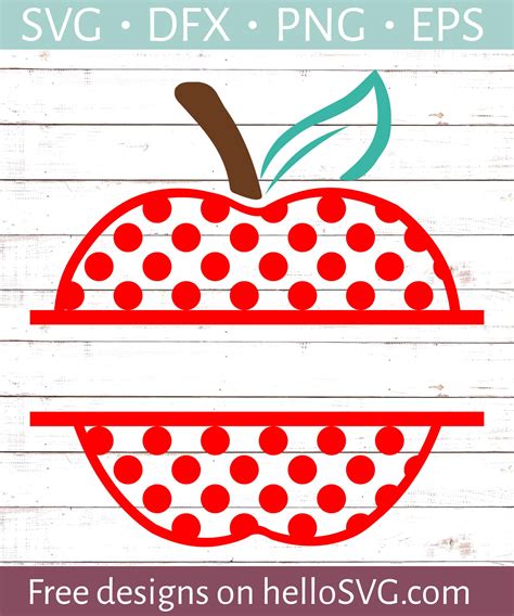 Polka Dot Apple Split Monogram SVG Free SVG Files HelloSVG