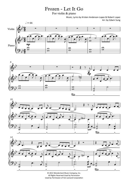 Let It Go Frozen Sheet Music Violin