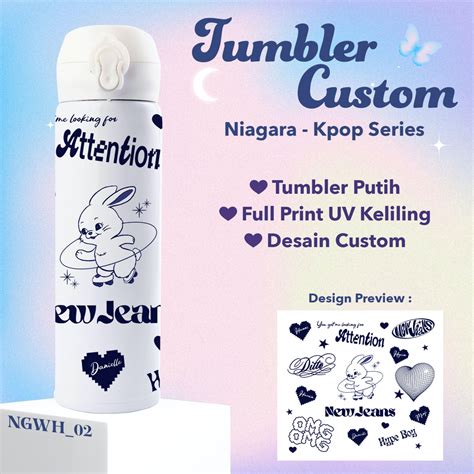 Jual CUSTOM TUMBLER TERMOS NIAGARA AESTHETIC KPOP SERIES FULL PRINT