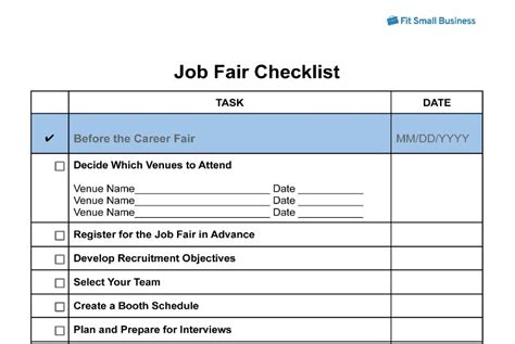 Job Fair Planning Template Prntbl Concejomunicipaldechinu Gov Co