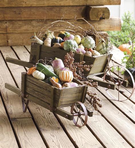 Decorative Solid Wood Wheelbarrow Planters With Functional Wheels Wheelbarrow Planter Wood