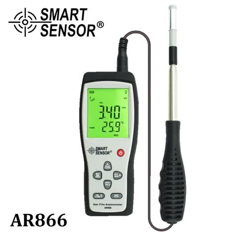 Smart Sensor AR866 Hot Film Anemometer Air Flow Wind Speed Hot Wire Thermo Anemometer 0 30M S