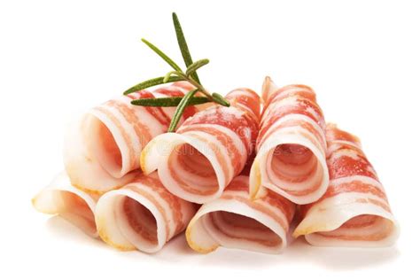 Rolls Of Pancetta Bacon Isolated On White Stock Photo Image Of Bacon