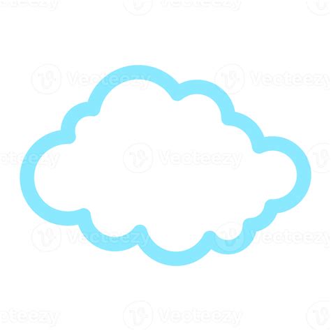 ilustración de contorno de nube simple en color azul para elemento de