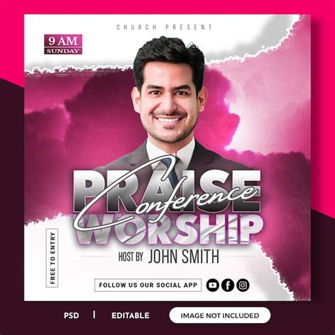 Premium Psd Church Conference Social Media Post Or Worship Square