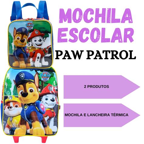 Kit Escolar Mochila Lancheira T Rmica Patrulha Canina Xeryus Paw