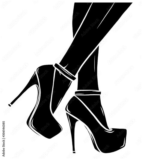 Vector Illustration Depicting The Legs Of A Woman In High Heels Stock Vector Adobe Stock