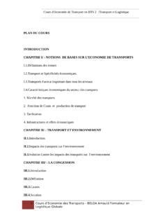 PLAN DU COURS INTRODUCTION CHAPITRE I NOTIONS DE Plan Du Cours