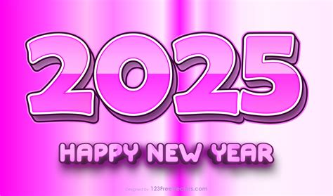 Free Download Happy New Year 2025 Pink Background Vector