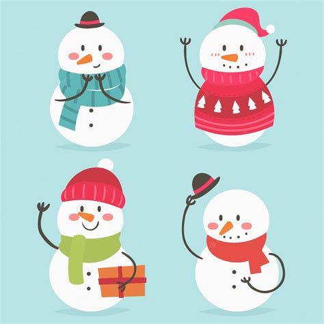 Premium Vector Cute Snowman Collection