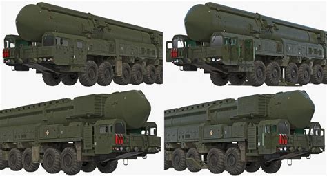 3D RT 2PM Topol Mobile Intercontinental Ballistic Missile Rigged 3D