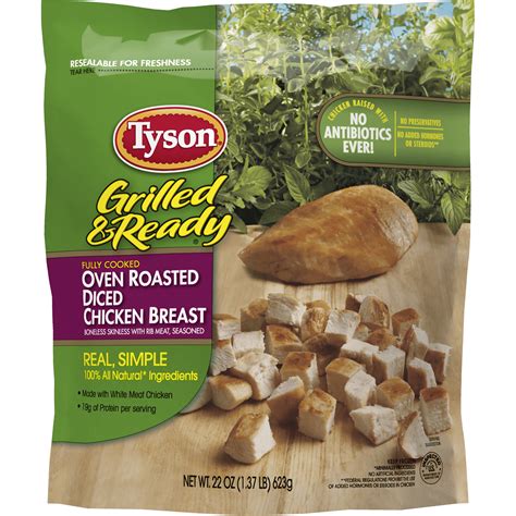 Tyson® Grilled And Ready® Fully Cooked Oven Roasted Diced Chicken Breast 22 Oz Frozen