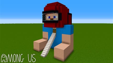 Minecraft How To Make A Steve Among Us Crew Member Statue House Youtube