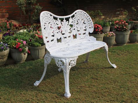 Regalia Outdoor Patio & Garden Bench – White Color / Glossy Finish ...