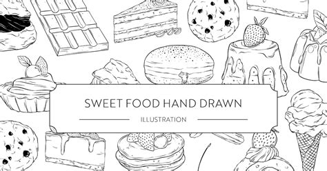 Sweet Food Hand Drawn Illustration, Graphics - Envato Elements