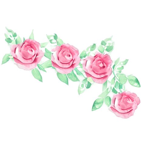 Aquarell Grafik Mit Rosen Im Shabby Chic Stil Im Vintage Stil Mit