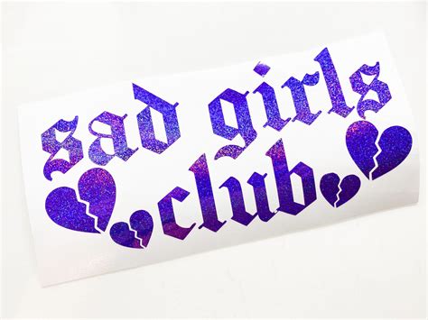 Sad Girls Club Holographic Oil Slick Pearl Glitter Car Sticker