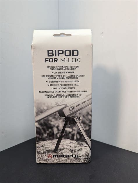 Magpul Adjustable Lightweight Rifle M LOK Shooting Bipod Black