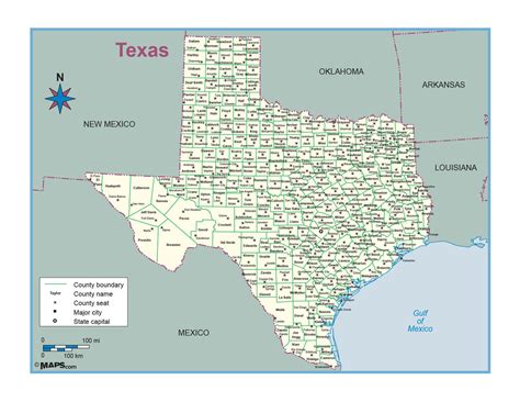 Texas County Outline Wall Map – MAD MAPS