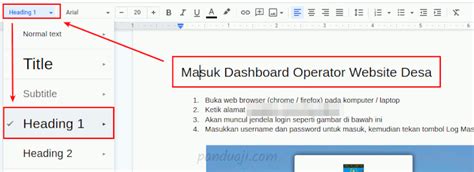 Cara Membuat Daftar Isi Otomatis Di Google Docs PANDUAJI