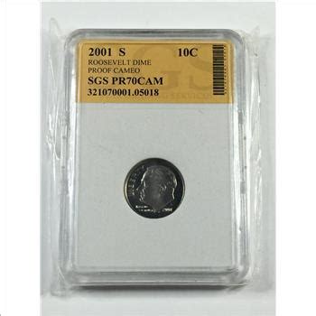 S Proof Cameo Roosevelt Dime Graded Pr Cam By Sgs Property Room