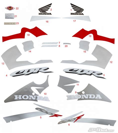 Naklejki HONDA CBR 600F 2001 CZERWONO NIEBIESKA NAKLEJKI NA