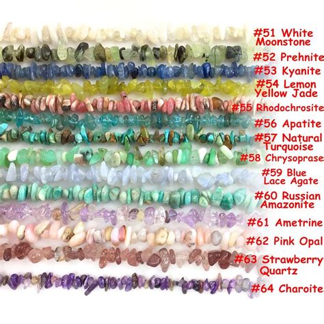 Natural Gemstone Chip Bead Assorted Stone 32 Strand High Etsy