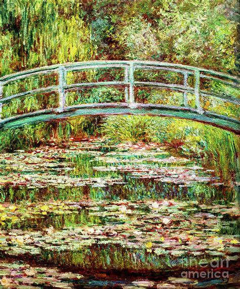 Bridge Over A Pond Of Water Lilies By Monet Painting By Claude Monet Pixels