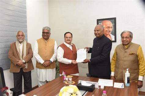 One Nation One Election Bjp Delegation Hands Over Memorandum To High