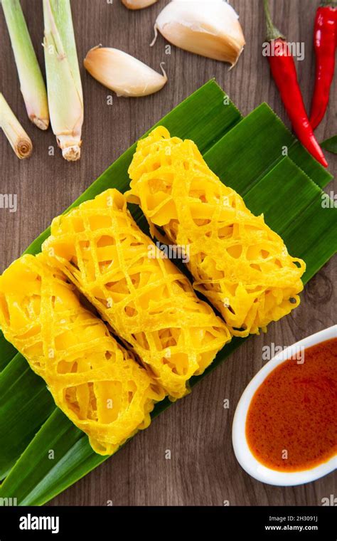 Roti Jala or lace pancake is Malaysian traditional food, a popular ...