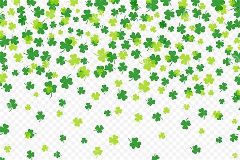 Shamrock Or Green Clover Leaves Pattern Background Flat Design Vector