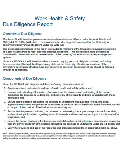 Free 10 Due Diligence Report Samples In Pdf