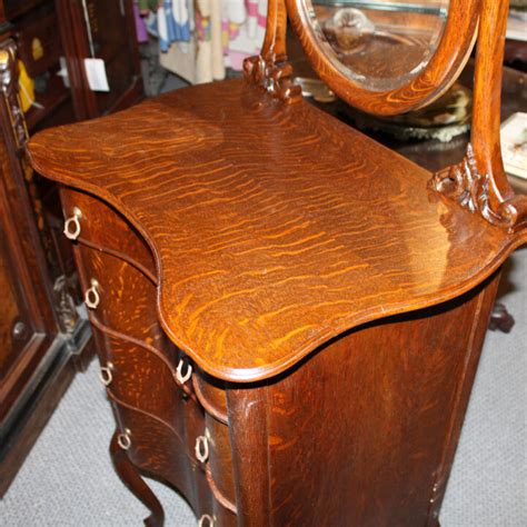 Bargain John S Antiques Antique Quarter Sawn Oak Lingerie Chest With Beveled Mirror Bargain