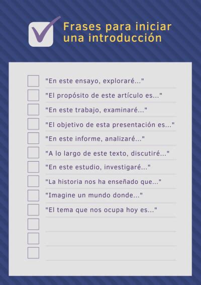 Palabras y frases para iniciar una introducción