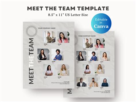 Meet the Team Flyer Template Canva Modern Team Introduction Editable