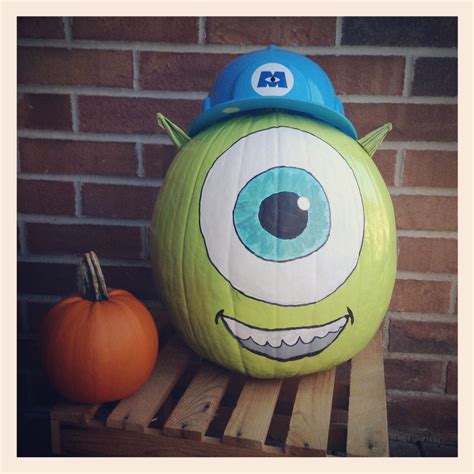 Mike Wazowski Painted Pumpkin