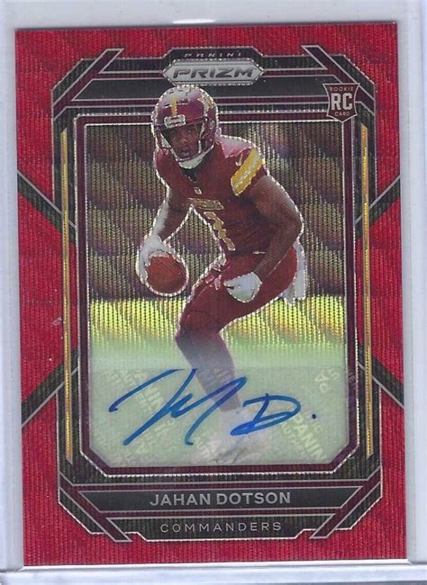 Jahan Dotson Panini Prizm Ruby Red Wave Prizm Rookie Auto Rc D