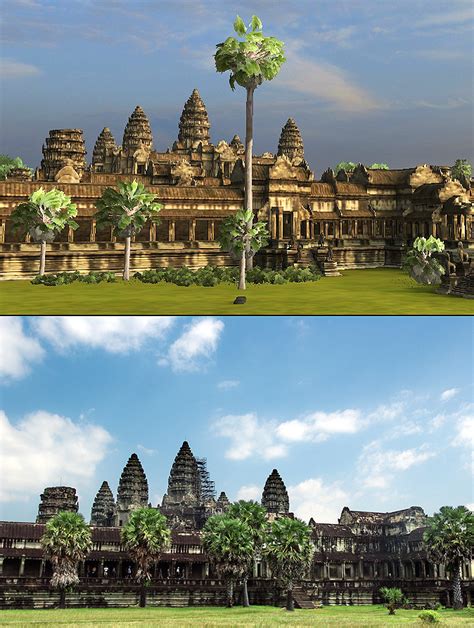 Virtual or Reality? 12 Amazing Angkor Wat 3D comparison photos