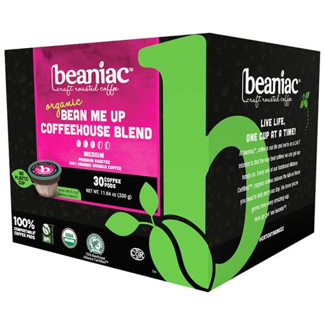 beaniac Bean Me Up Coffeehouse Blend Single Serve Pods - Club Coffee