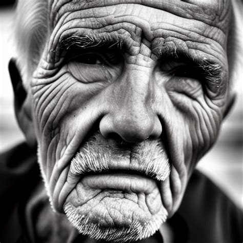 Portrait rapproché de la peau ridée d un homme âgé 35 mm noir et blanc