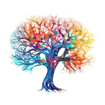 Ai Generative Colorful Tree Png Ai Generative Tree Png Transparent