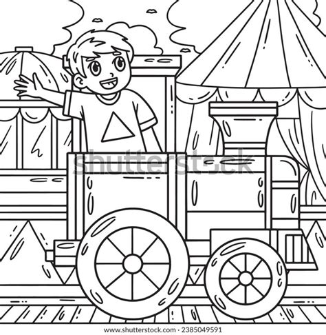 Circus Child Train Coloring Page Kids Stock Vector (Royalty Free) 2385049591 | Shutterstock